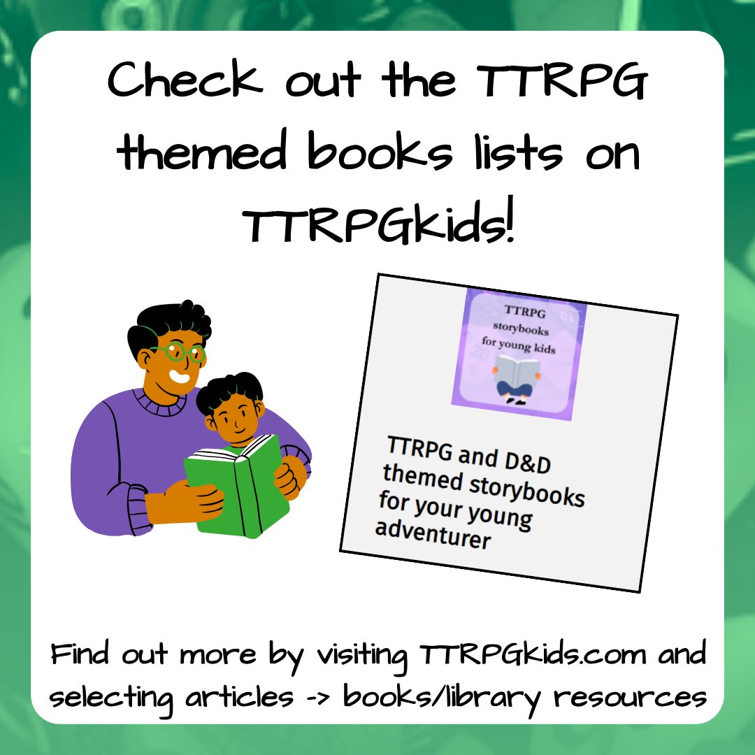 Want to read some TTRPG themed tales to your young ones?  Check out my list of TTRPG stories for young adventurers!!

These are all books that you can read with little kids and have some TTRPG vibes!

#TTRPGkids #reading