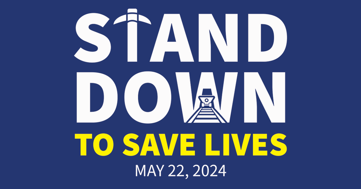 Today is the Mine Safety and Health Administration's Stand Down to Save Lives event. This event serves as a moment for mine owners, operators, and workers to pause their regular activities and concentrate solely on safety training and hazard recognition.  #StandDowntoSaveLives