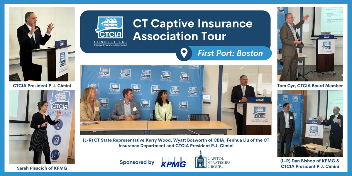 Special thanks to the speakers featured at our Boston tour stop on Monday! 🎤 Their insights contributed to a valuable discussion about business friendly #CaptiveInsurance collaborations and the benefits of the #Connecticut domicile, including recent legislative updates.
