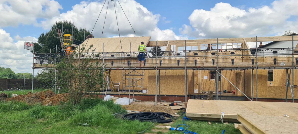 WayBuilders's tweet photo. It’s been a very busy few weeks on site, things are progressing well. 
SIPS panels have been erected 🏗️
Internal fit out is underway https://t.co/F1K5Vp6inU