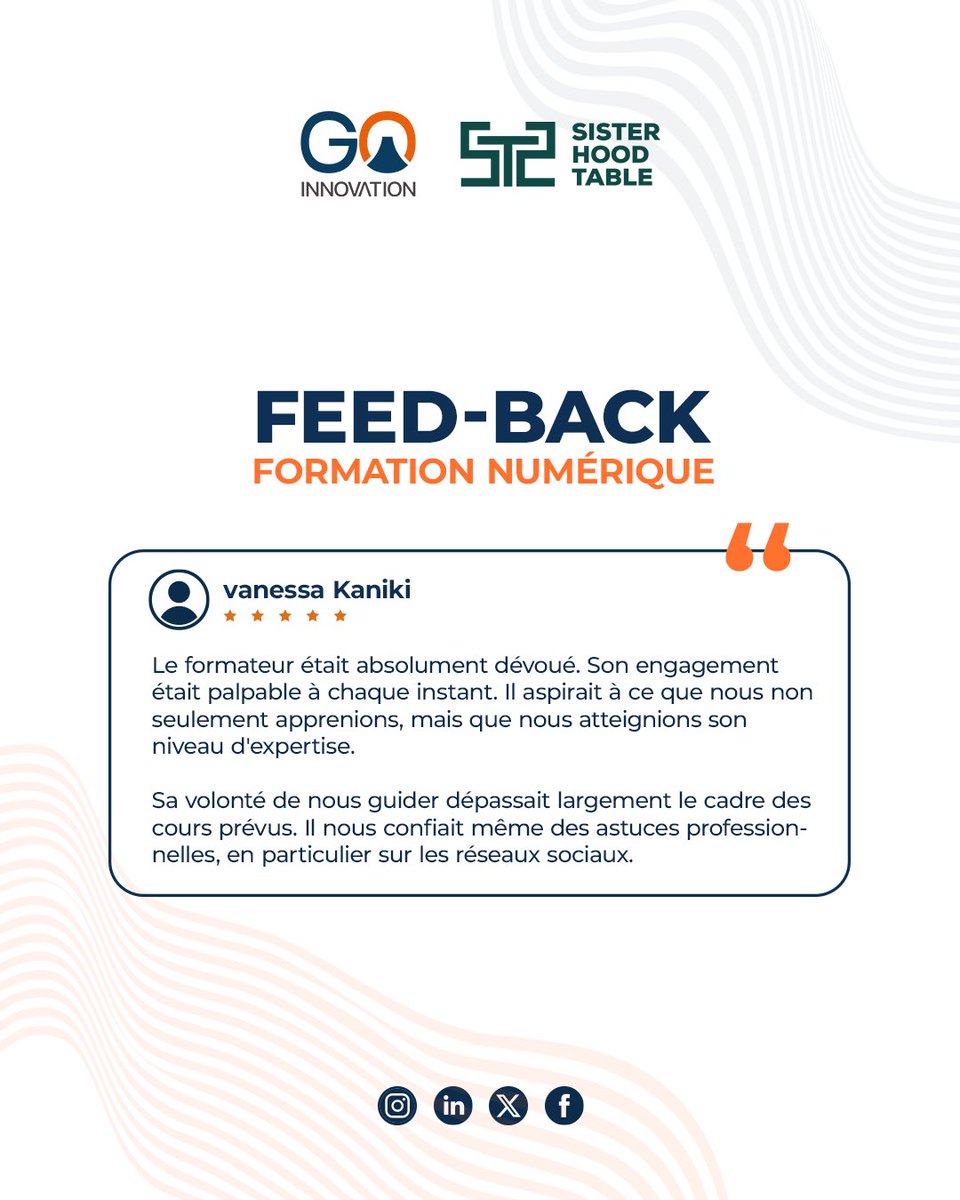 Les participants à nos formations témoignent…

<a href="/KanikiVanessa/">kaniki vanessa</a> partage son avis après la formation numérique avec <a href="/TableSisterhood/">Sisterhood table</a>.