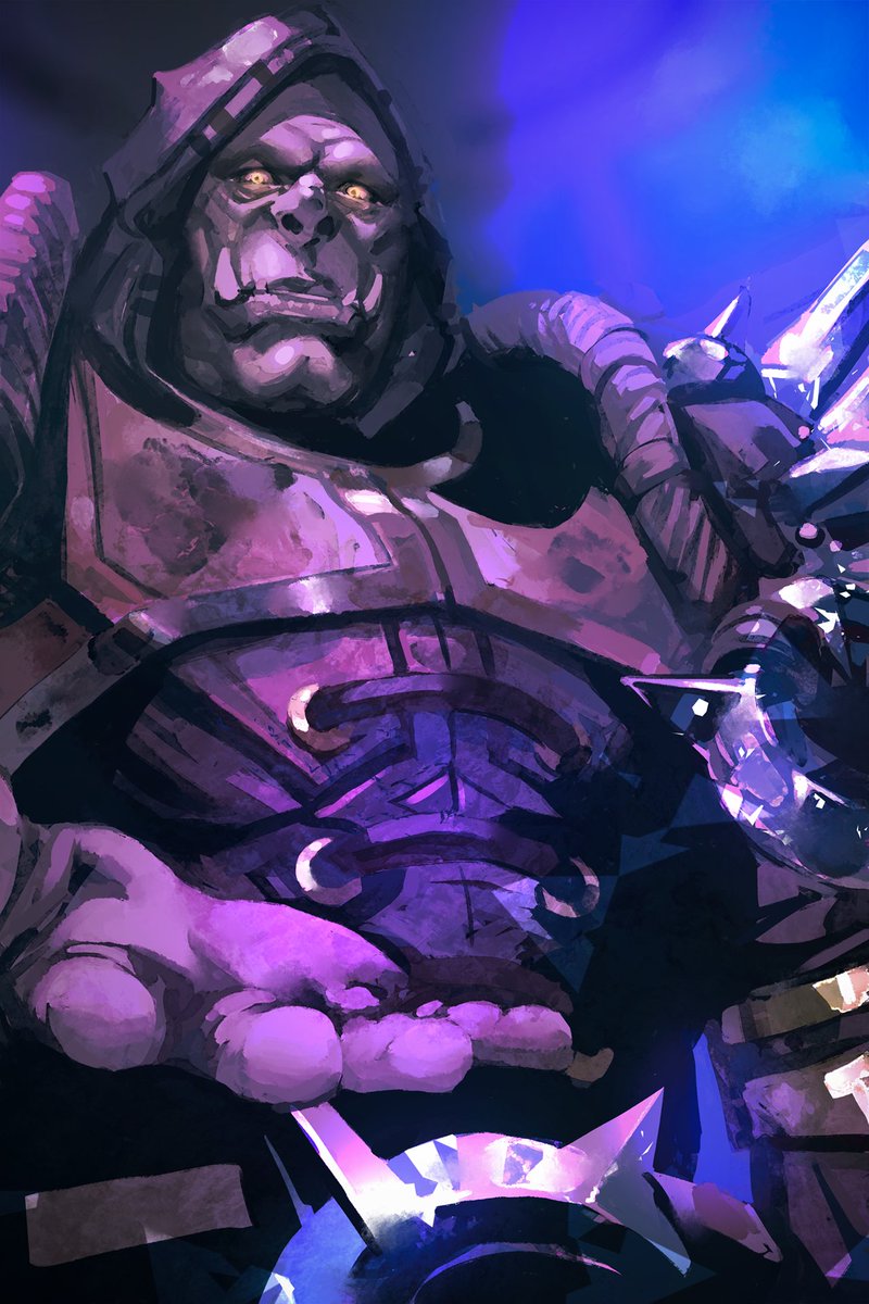 Shadowmoon orc raised by the draenei, Zorgrul is a priest dedicated to knowledge and making his own place in the universe. But things are rarely as they seem...
Thanks to @Gorimoire for the amazing drawing!

#orc #warcraft #warcraftart #shadowmoon #priest #draenei