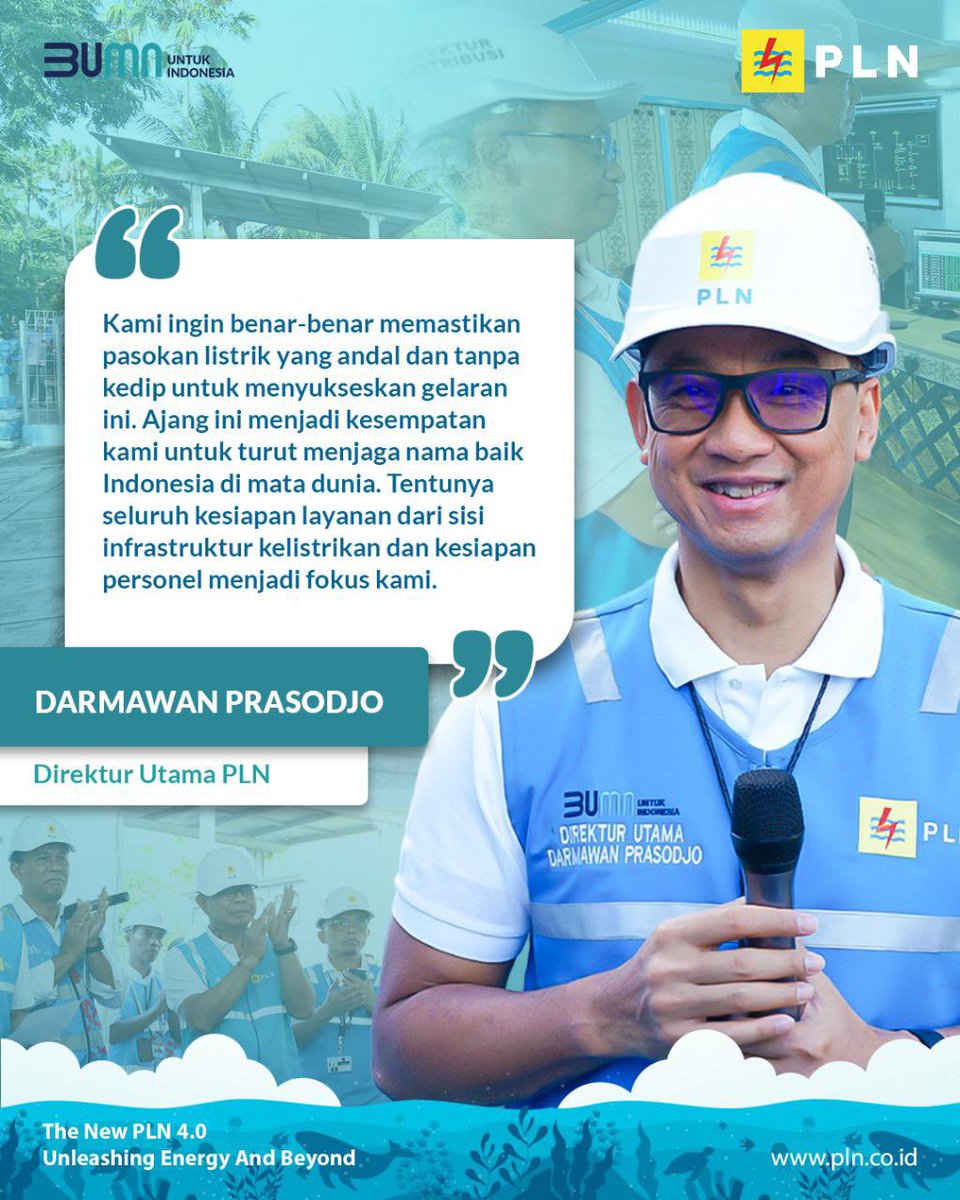 PLN berkomitmen penuh memastikan aliran listrik tanpa gangguan selama acara penting ini apalagi mobilisasi tamu nanti pake molis juga.
#PLNuntukIndonesia

Perong mingyu