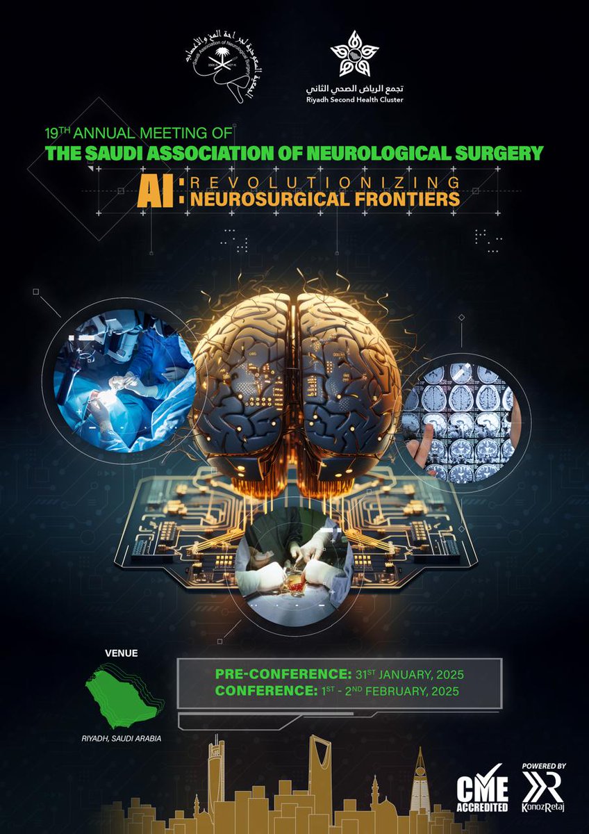 📢Save The Date

19th Annual Meeting of the Saudi Association of Neurological Surgery

Riyadh, 1-2 February 2025