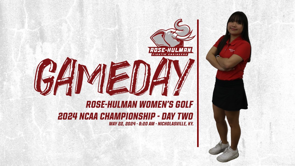 WOMEN'S ⛳: The Fightin' Engineers look to climb into the top 15 to make the cut TODAY on day two of the NCAA Championship. #GoRose

📍: Nicholasville, Ky.
⏰: 8:20 AM
📊: bit.ly/3QV9nkZ
📄: bit.ly/3Z60x6M