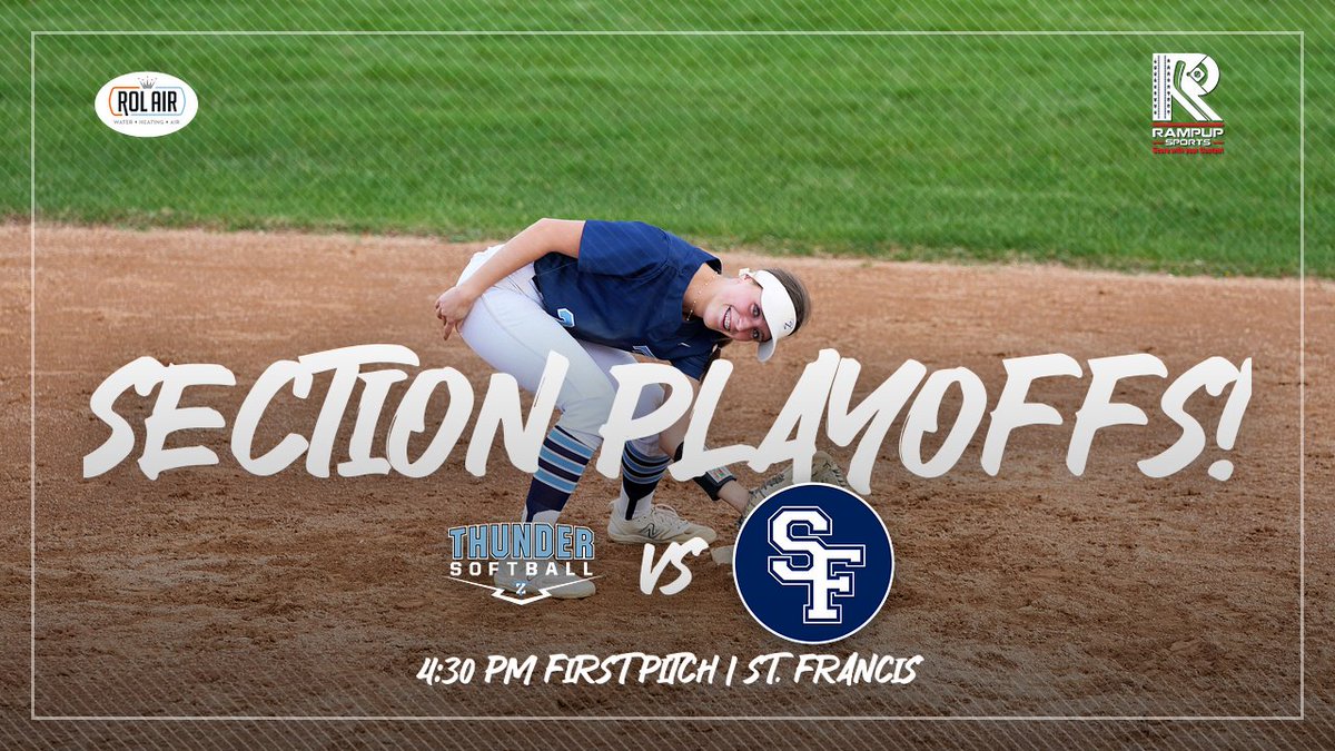 ZThundersoftbal's tweet photo. It's Gameday! Thunder travel to St. Francis for Sections softball to take on the Fighting Saints. First Pitch 4:30! https://t.co/wXoZ786D5w