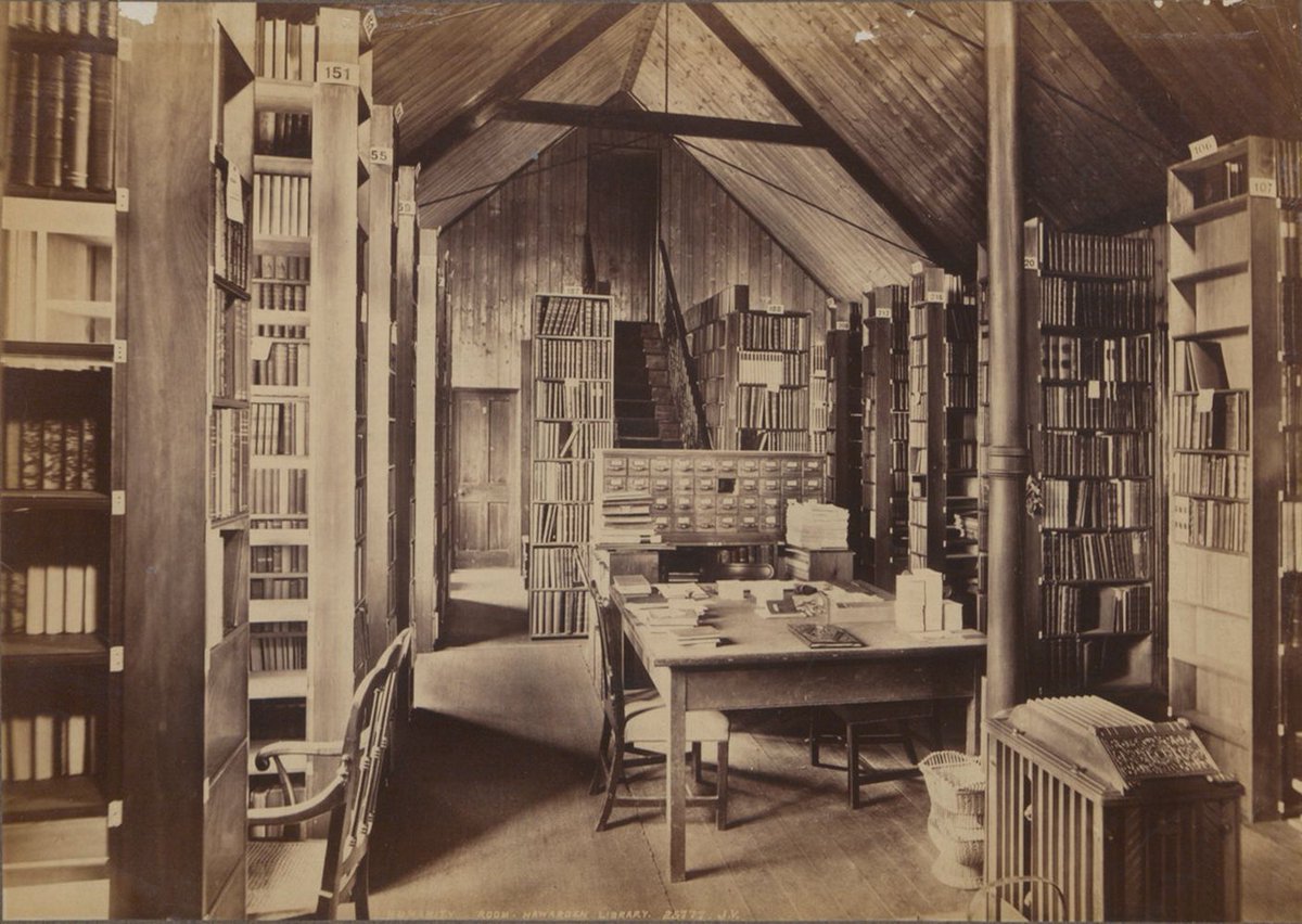 This is a rare photograph of the original St Deiniol's Library (known as the Iron Library or Tin Tabernacle) built in 1889. Interested in what lead to our creation? Join us for 'Gladstone and his Library' at Friday 5th July at 5pm. Tickets £10. Info: buff.ly/3UxLr8e