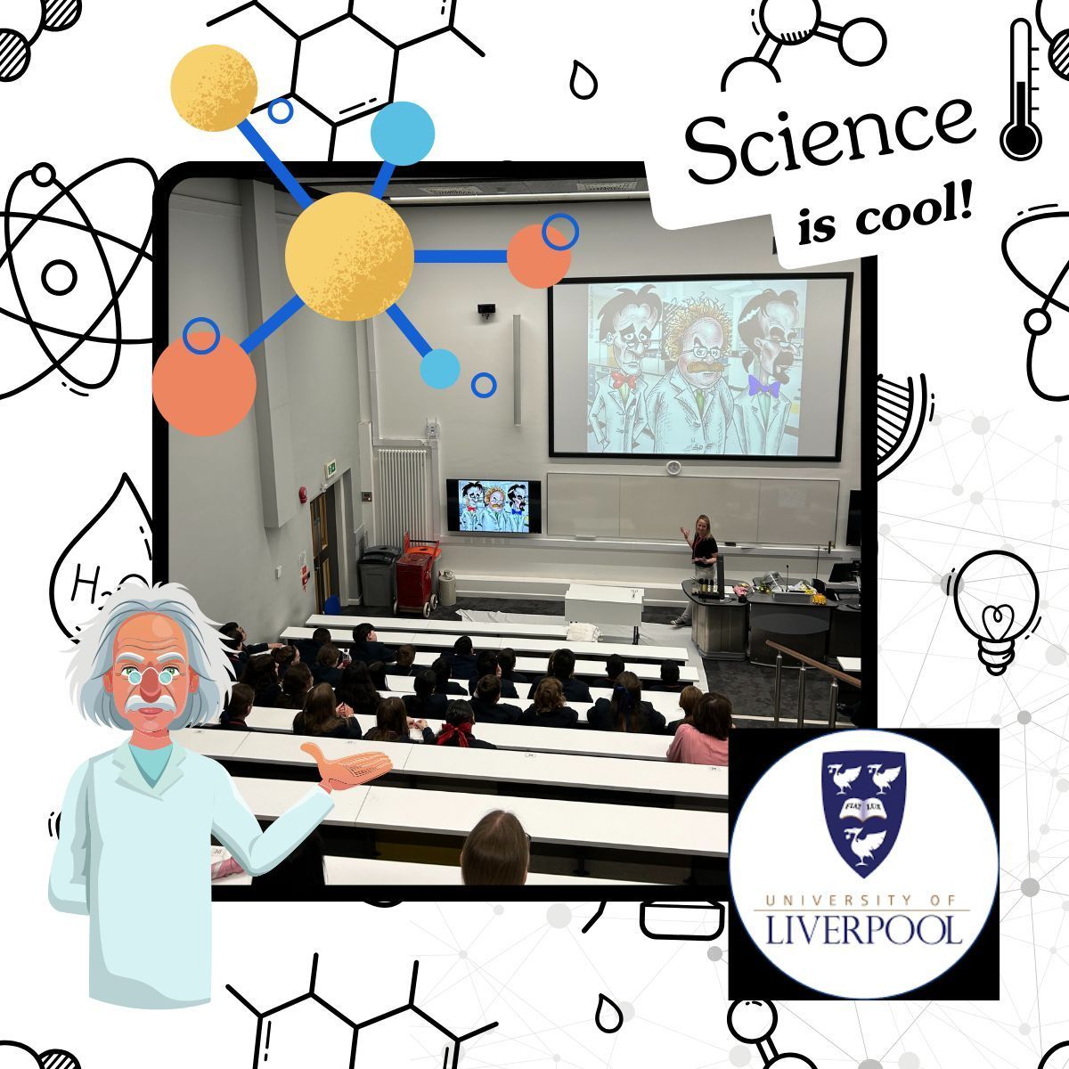 Year 7 visited the University of Liverpool today and discovered that science really is 'cool'! 😎 
Thank you to staff at the #UniversityofLiverpool for showing us how fun science can be. 
Can you name any famous Scientists? #Einstein #Curie 🧪 🔬