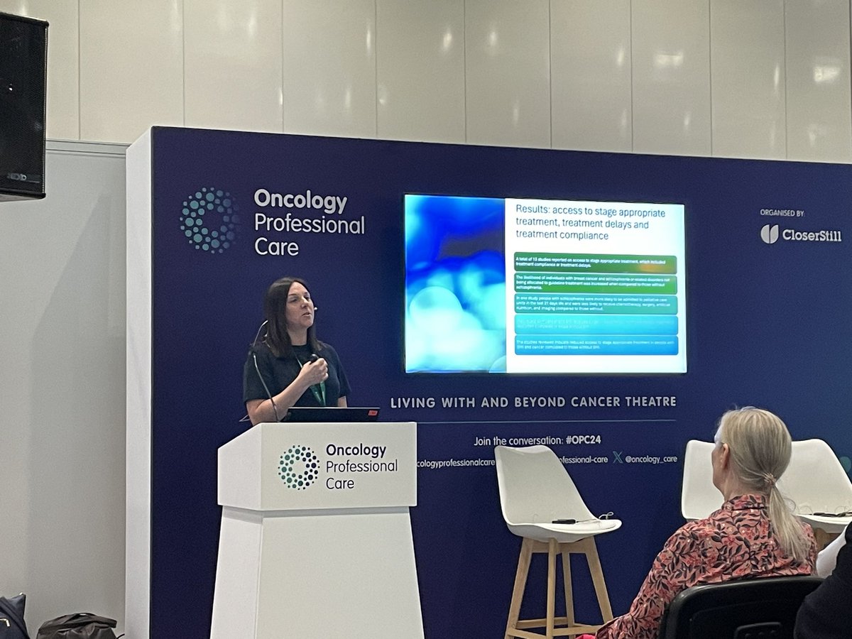 NicLRIRTD's tweet photo. Listening to the wonderful @LA_Charlesworth  at #OPC24 an honest view on our service provisions for SMI in cancer care 👌🏻 https://t.co/lTo2JypfvM