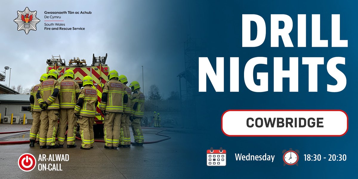 SWFireandRescue's tweet image. 📣 We're recruiting On-Call Firefighters in #Cowbridge

📆 Join our drill evenings every Wednesday from 6:30pm-8:30pm. 

🤝 It’s a great way to understand the role and meet the team.

Want to #BeMore? 
Visit 🔗 bit.ly/SWFRS_On-Call

@VOGCouncil