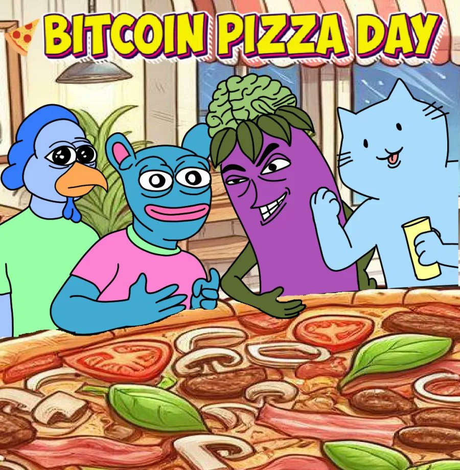 Happy Bitcoin Pizza Day!🍕 14 years ago, Laszlo Hanyecz, a Floridian programmer, bought 2 Papa John's pizzas for 10,000 $BTC. Today, those pizzas would be valued at $700 million! Let this be reminder to us that holding often makes you richer than trading. Hold your $DICK!