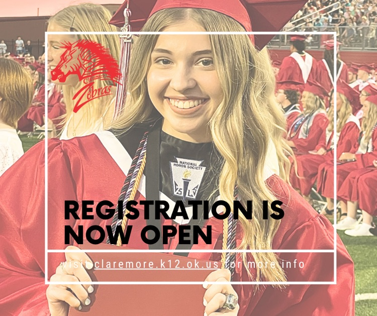 CURRENT STUDENTS - Registration for 24-25 school year is now open through your IC parent portal.,

More info here: claremore.k12.ok.us/article/157637…