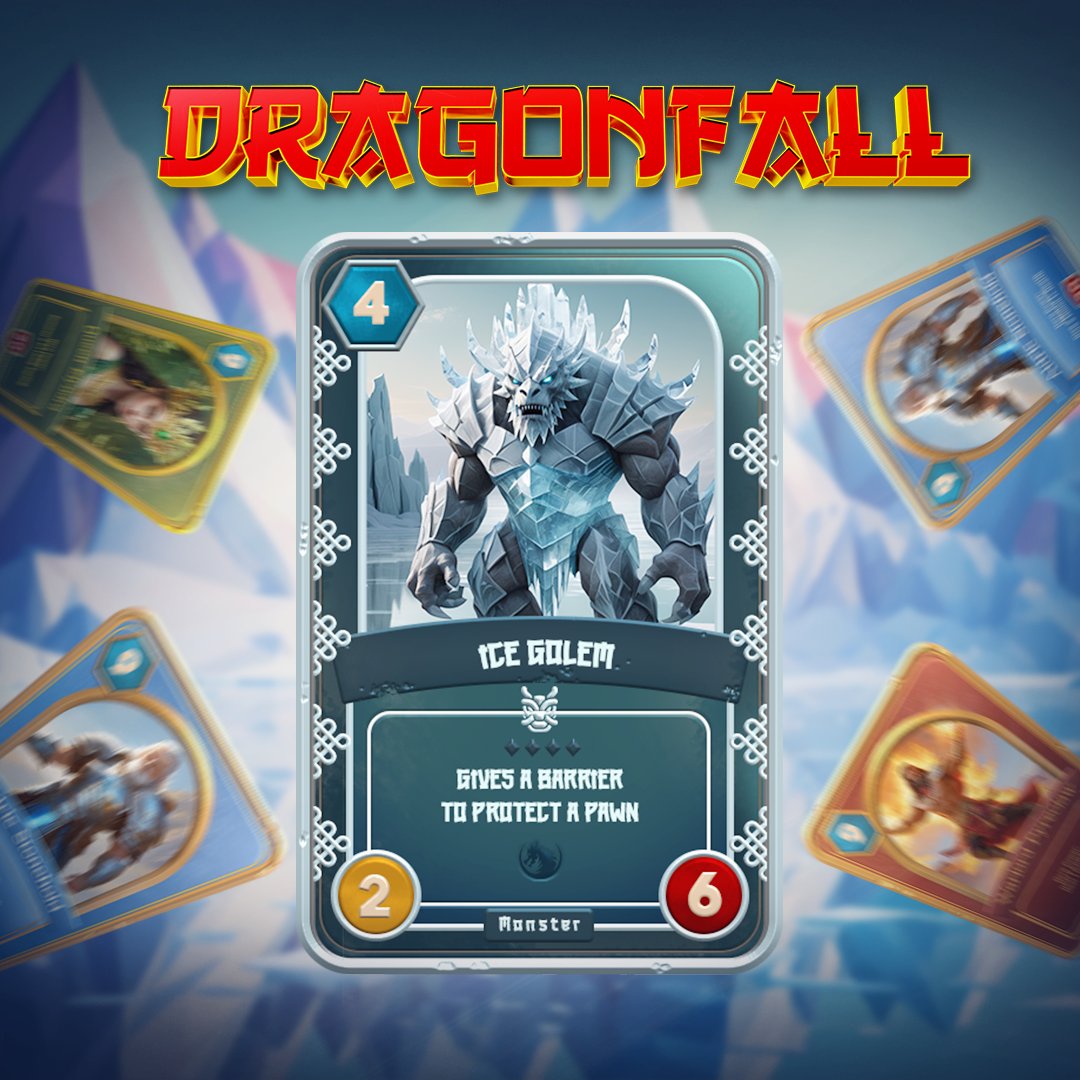 The Ice Golem is a dangerous foe that earned its respect! 🧊
Do not come too close the icy hands have a hard punch. 🥊
#drafonfall #cardgame #nft