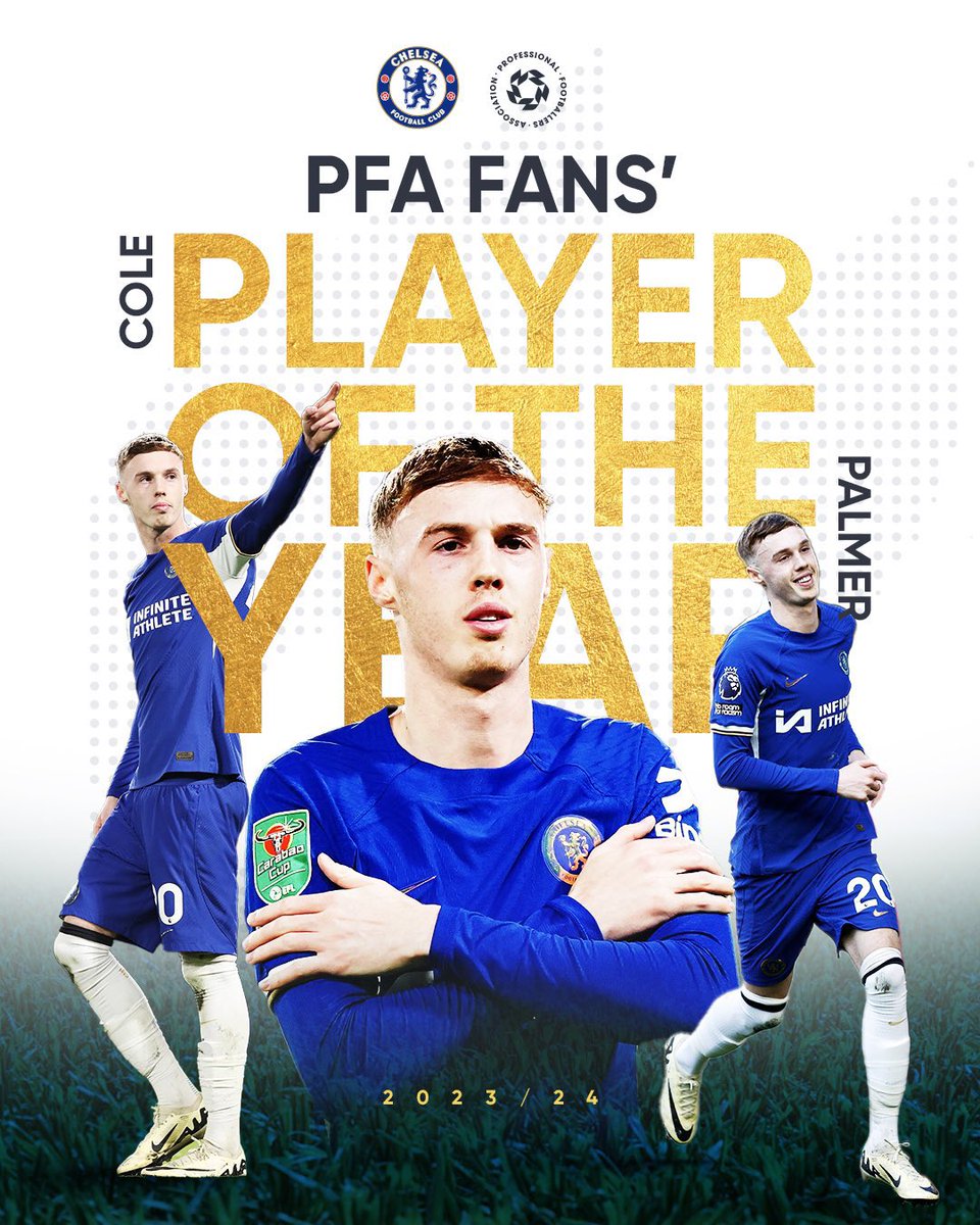 Cole Palmer wins the senior Fan's POTY award through the PFA.

My boy can’t stop winning @pbtips_
