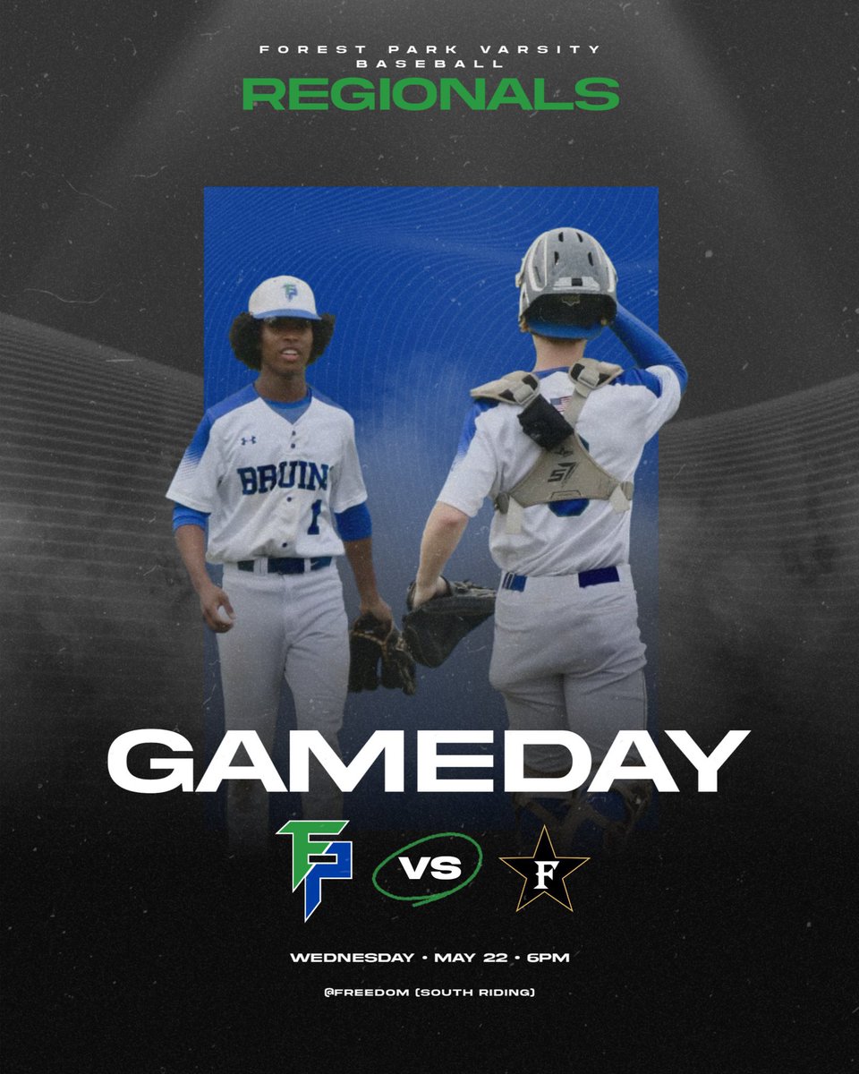 GAME DAY!!

Regional Playoffs

FP travels to Loudoun County to take on Freedom South Riding. 

Come out and support our Bruins @ 6 pm!

#DefendtheDen

@NoVAHSBB @InsideNoVA @PWCsportsVA @VarsityVirgini1 @PrepBaseballVA @PBRVADC_Nolan @JJonesPBVADC 

@MiguelSmithhh @WillFrye17