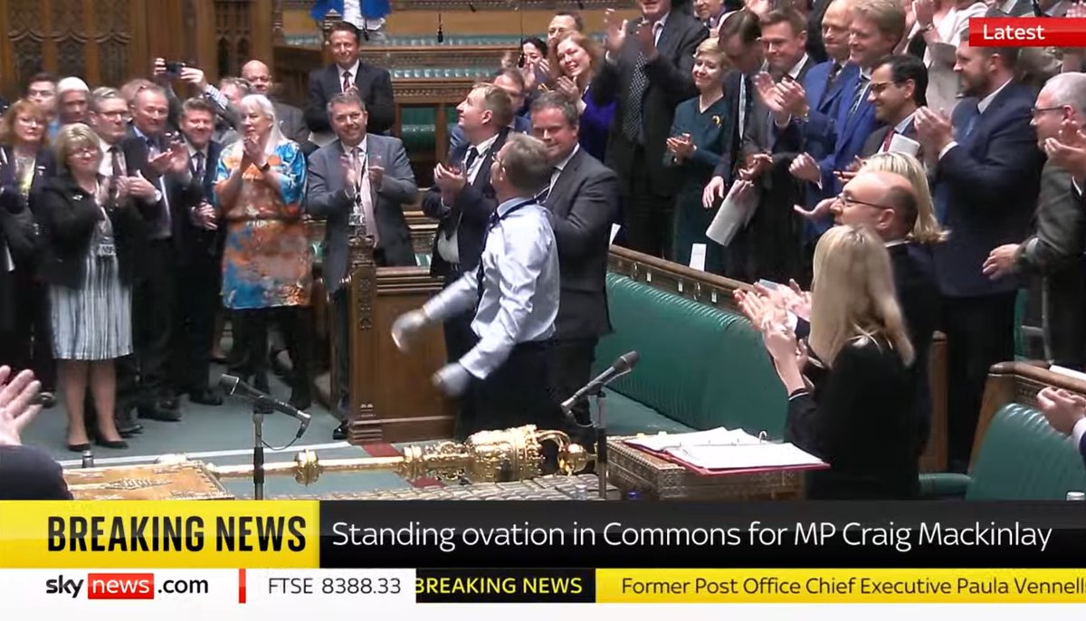 Craig Mackinlay, the MP whose hands and feet were amputated due to sepsis, returns to parliament and gets standing ovation from colleagues