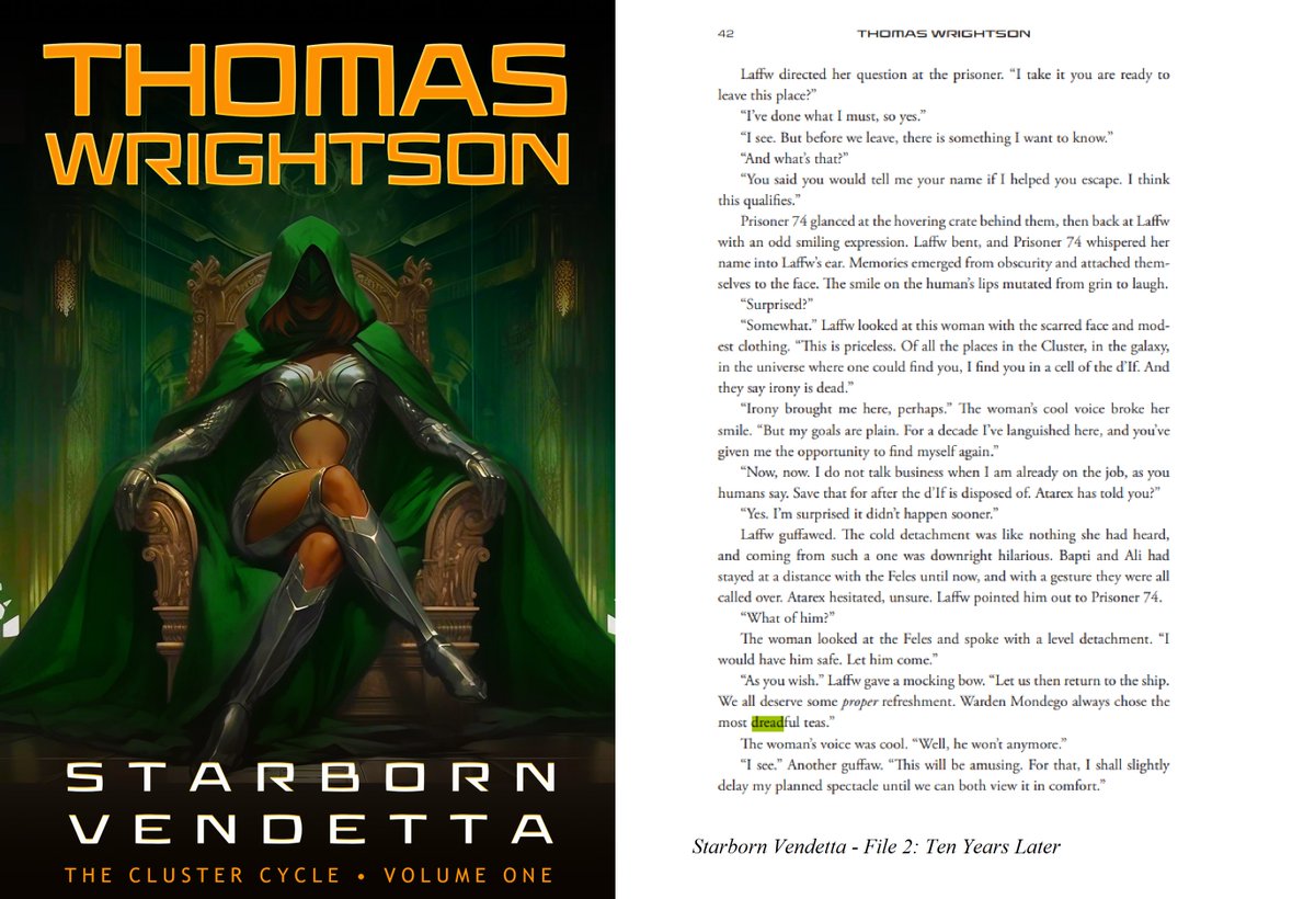 It's Book Quote Wednesday, and today's word is DREAD. Kavki ambassador Laffw learns of the true identity of Prisoner 74. From Starborn Vendetta. Partial reading here: youtube.com/watch?v=JO9DIX… #scifi #bookqw #WritingCommunity #booktwitter