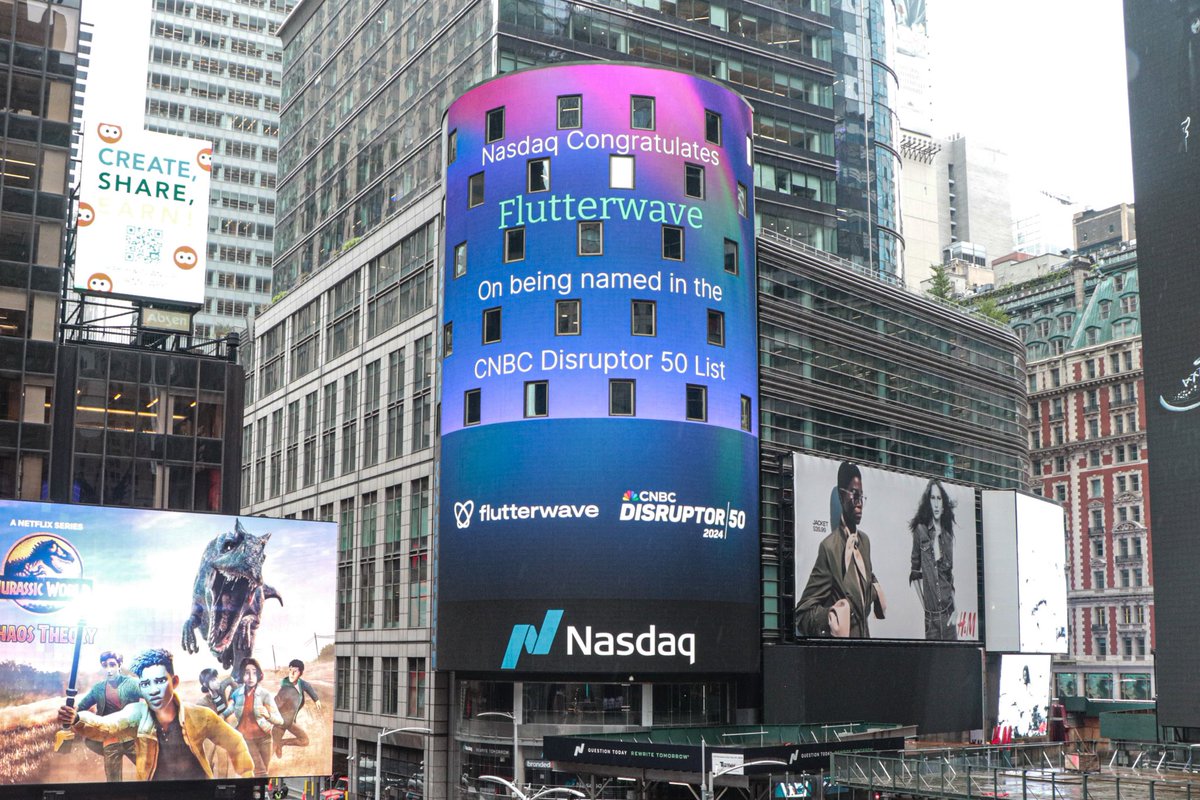 Spotted on the NASDAQ tower in New York 🥳 Thank you @Nasdaq for celebrating us for being named in the exclusive CNBC Disruptor 50 list!