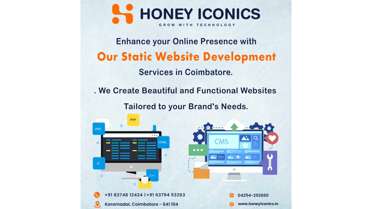 HIconics3127's tweet image. Static Website Development Services! 🚀✨
Looking for a fast, secure, and beautifully designed website? HoneyIconics has got you covered with our top-notch static website development services.
#HoneyIconics #StaticWebsiteDevelopment #WebDesignExcellence