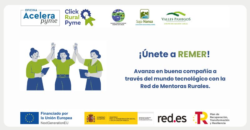 #REMER 🌱 «Red de #Mentoras Rurales» iniciativa para conectar #mujeres empresarias digitalizadas 🖥️ con aquellas que están dando sus primeros pasos ¿Quieres participar para avanzar en la #TransformaciónDigital de tu negocio o tu idea de emprendimiento? ▶clickruralpyme.com/remer-impulsan…