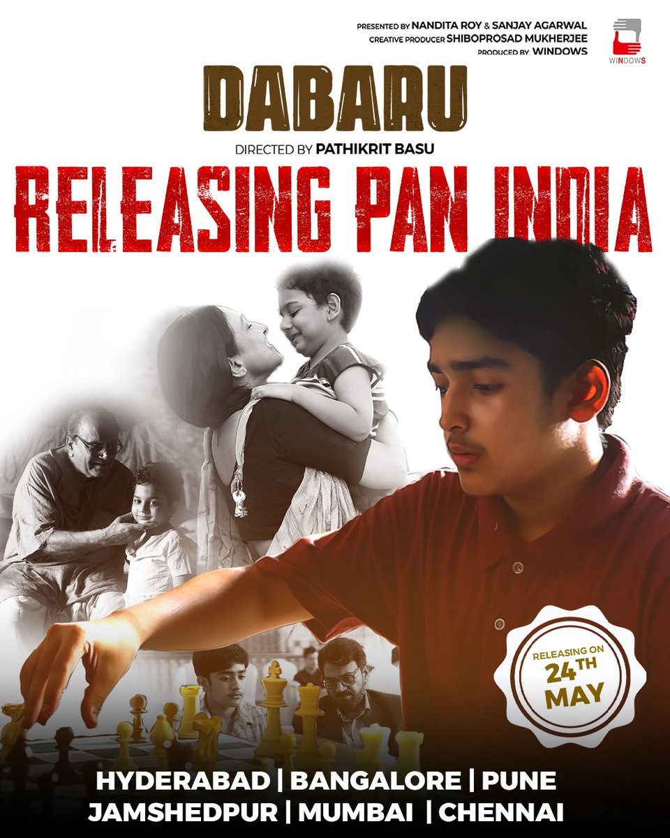 Dabaru is releasing in Hyderabad, Bangalore, Pune, Jamshedpur, Mumbai and Chennai on 24th May! #Dabaru #PanIndiaRelease #RunningSuccessfully #IncinemasNow #Windows @nanditawindows @shibumukherjee @RituparnaSpeaks @Pathikrit91