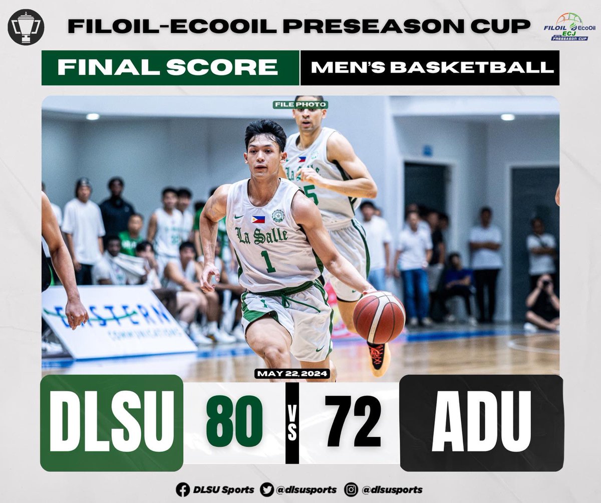 IN THE ZONE 😤

The DLSU Green Archers secure another dub as they defeat the Adamson Soaring Falcons with an impressive performance, 80-72!

#17thFiloilEcoOilPreseasonCup #GoLaSalle #AnimoLaSalle #DLSUSports