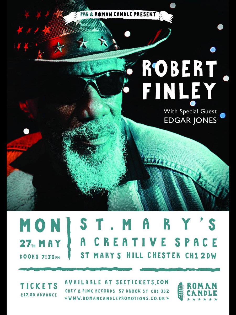 Robert Finley plays here on Monday. His last album Black Bayou was produced by The Black Keys Dan Auerbach. Not often you get the chance to see the like of Robert in Chester. @lpoolacoustic can you share please.