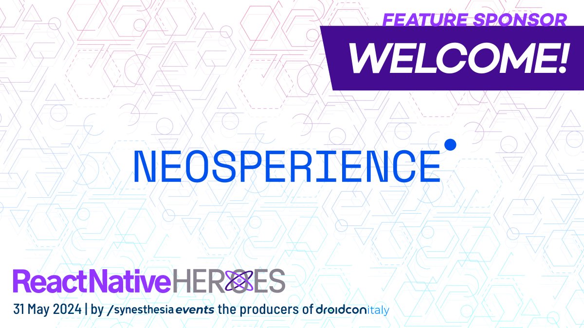 💥Revolutionise your customer experience with our Feature sponsor @Neosperience 🚀 Welcome to React NativeHeroes 2024 🤝 🔗Check them out: neosperience.com/it/why-neosper…
