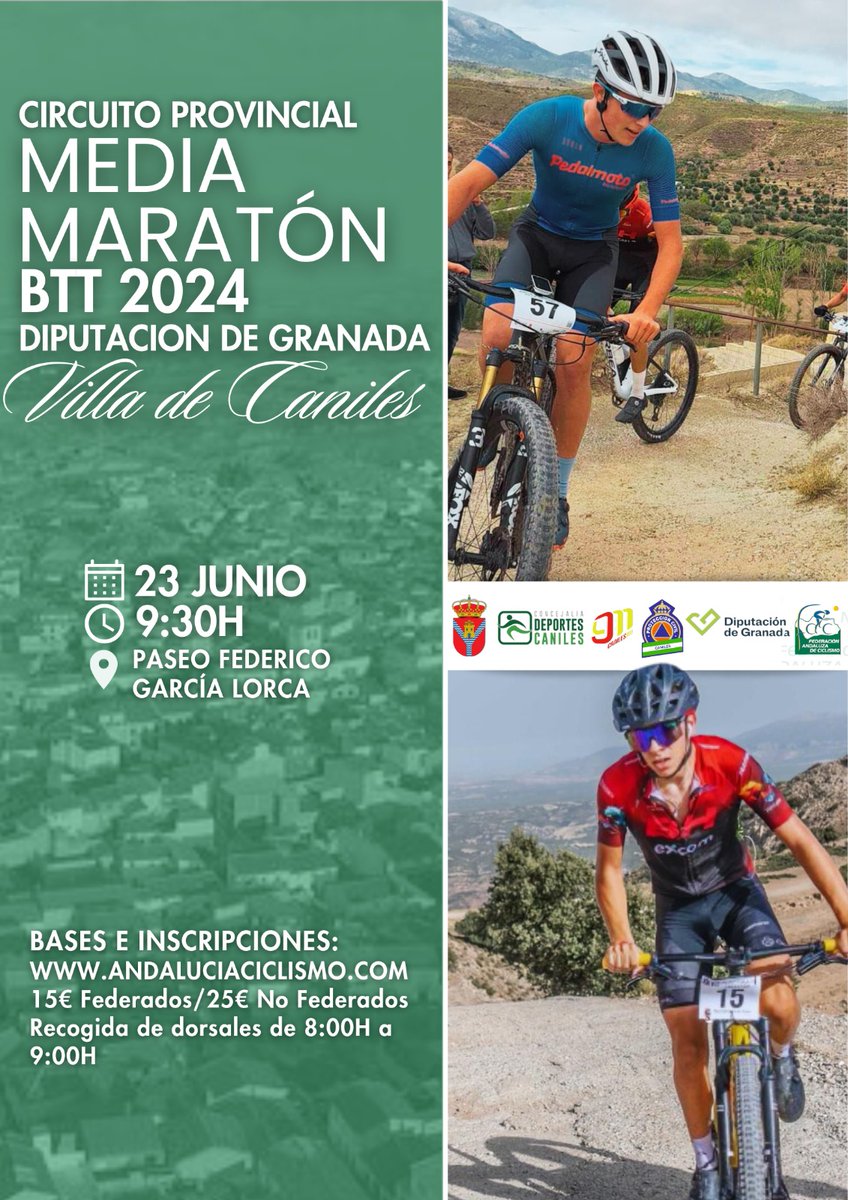 📝🚵‍♀️🚵‍♂️Apertura de inscripciones 'IV Media Maratón Villa de Caniles', hoy a partir de las 14h: andaluciaciclismo.com/index.php/smar… 🗓️23/06/24 🏘️Caniles (Granada) 🚵‍♀️🚵‍♂️Desde cadete 🏆Puntuable #CircuitoDipGraMediaMaratón2024