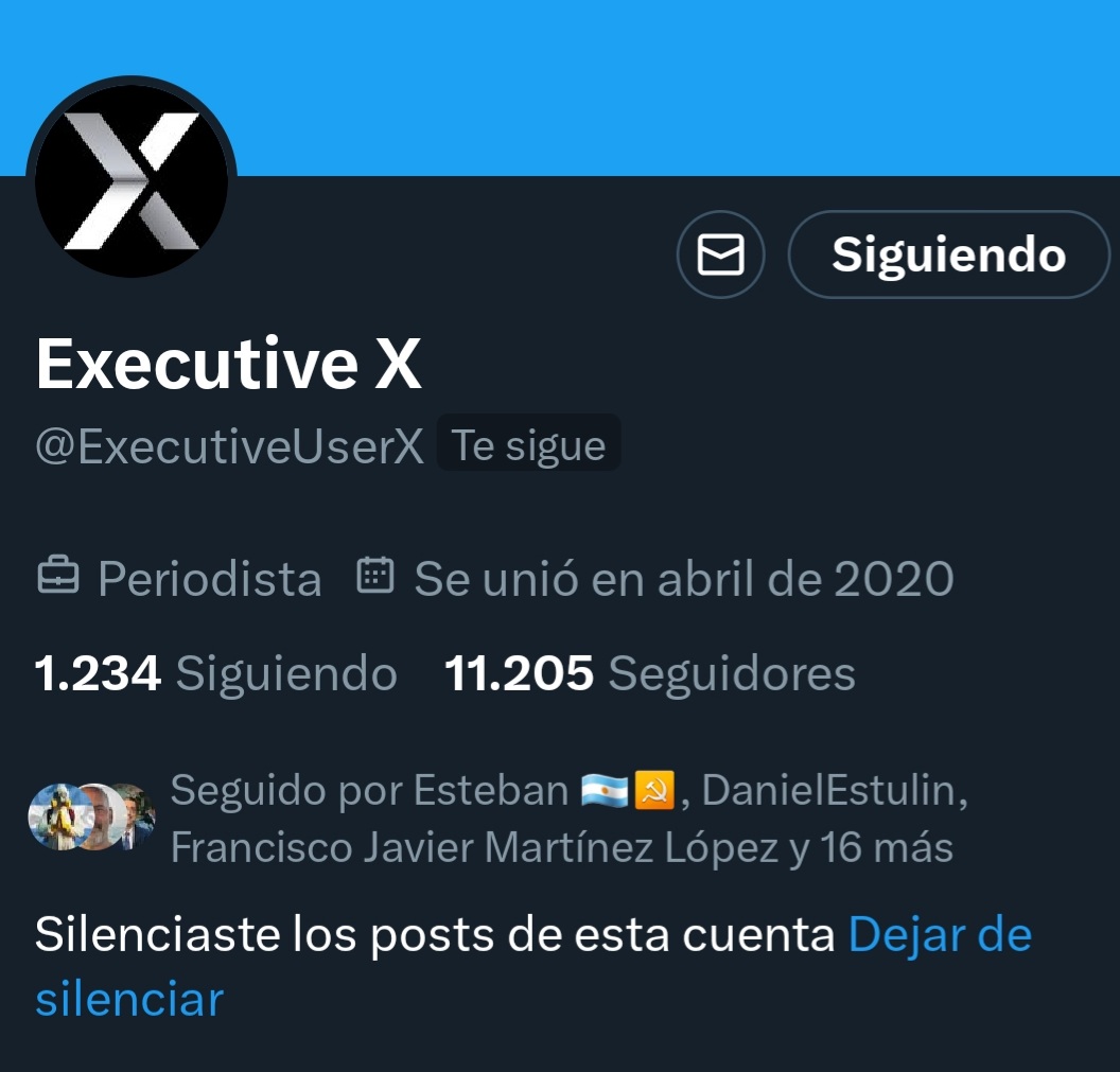 No sigáis esta cuenta @ExecutiveUserX. Si os ha enviado un mensaje, bloquearla y cambiad inmediatamente vuestra contraseña. Es una cuenta de phising que quiere quitaros la vuestra.