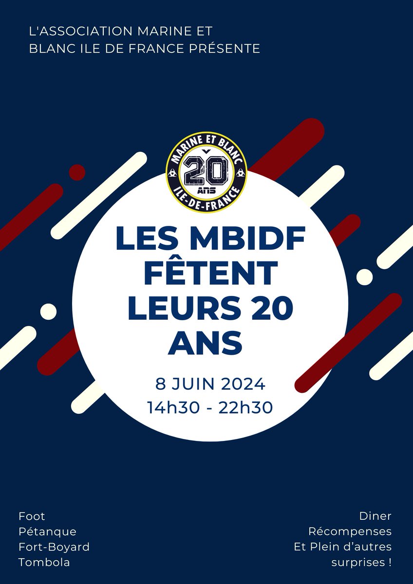 MBIDF's tweet image. 📣 20 Ans ça se fête ! Alors rejoins nous le 8 juin prochain pour les célébrer comme il se doit  🥳
 
▶️ Présent ou pas, si tu n'as pas encore pris tes tickets de tombola, c'est par ici :
helloasso.com/associations/m…