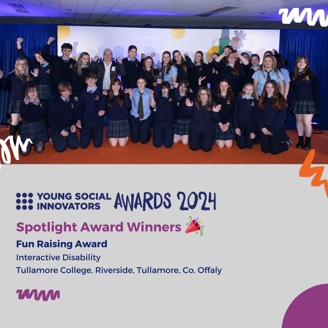 'Interactive Disability' from Tullamore College won the 'Fun Raising' Award at the #YSIAwards2024! 🏆 💙 They've raised €12,000 of their €15,000 goal for an interactive ball wall to make sports inclusive for students with disabilities. Amazing work! 👏 #youthvoice #youthaction