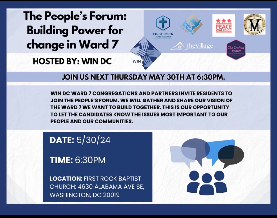 If you live in ward 7 or care about ward 7 residents join for this very important discussion.