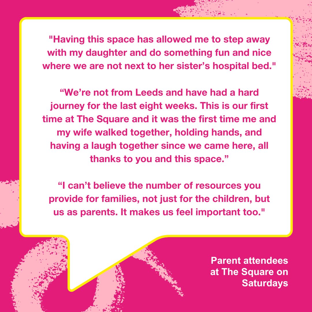 Providing a space away from the hospital at the weekend is vital for families. We've had lots of amazing feedback, here are just a few: