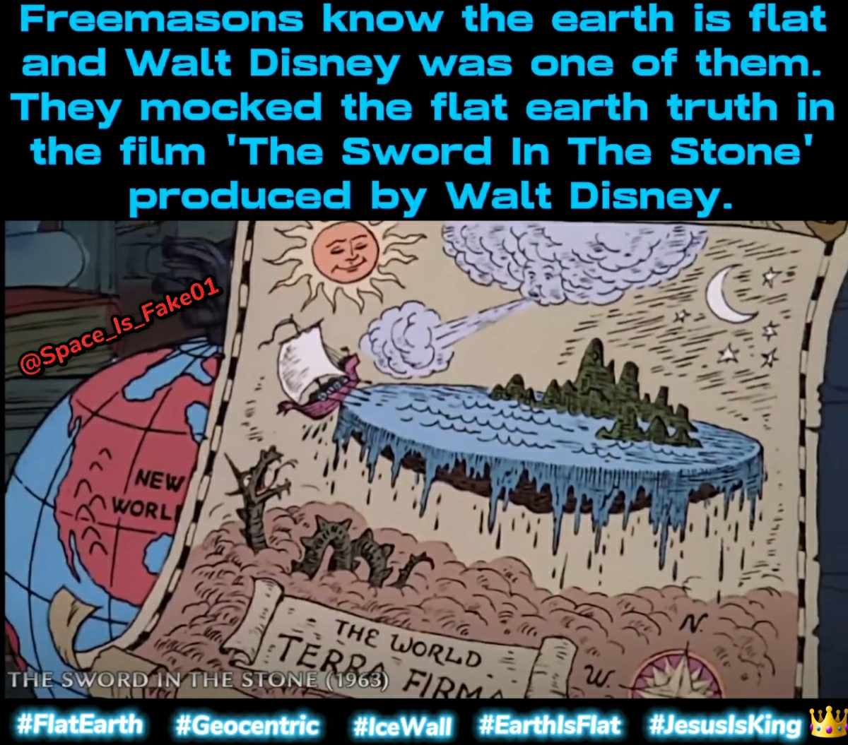 Mocking of the flat earth truth in the film 'The Sword In The Stone' (1963) 
#FlatEarth #Geocentric #IceWall #EarthIsFlat #JesusIsKing👑