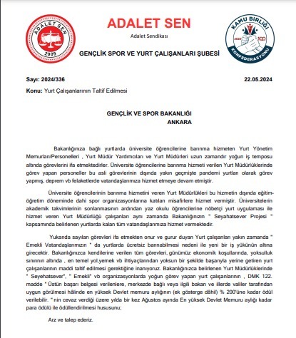 Pandemi, Depremze , Spor Organizasyonları, Seyahatsever, Emekliler

Yoğun iş temposu ve tasarruf tedbirleri altında ezilen yurt memurları olağanüstü gayretlerinin karşılığı HAKLARINI İSTİYOR.

Yurt memurlarina en yüksek devlet memuru maaşı kadar ikramiye talebimizi ettik.