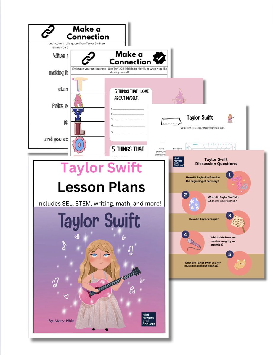 This educational and fun lesson plan was created to accompany the Taylor Swift book and includes:

Anti-bullying and Kindness Worksheets
Build a Cat
Taylor Swift Windsock
Discussion Questions
Code Breaker

ninjalifehacks.tv/products/taylo…