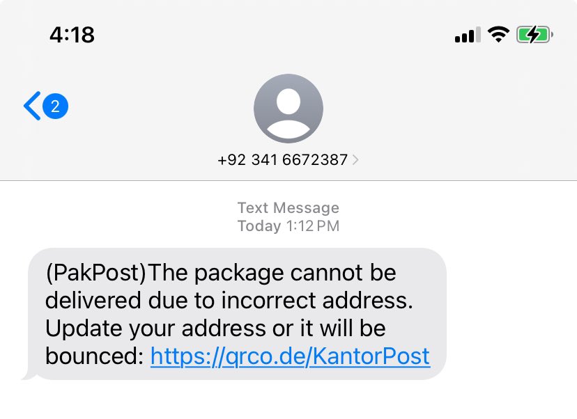 There is a scam going on asking people via sms to access a website because some parcel cannot be delivered! I got 4 recently. Be careful! This is a scam! They are quite active and persistent! Wonder why telecom companies don’t block them!