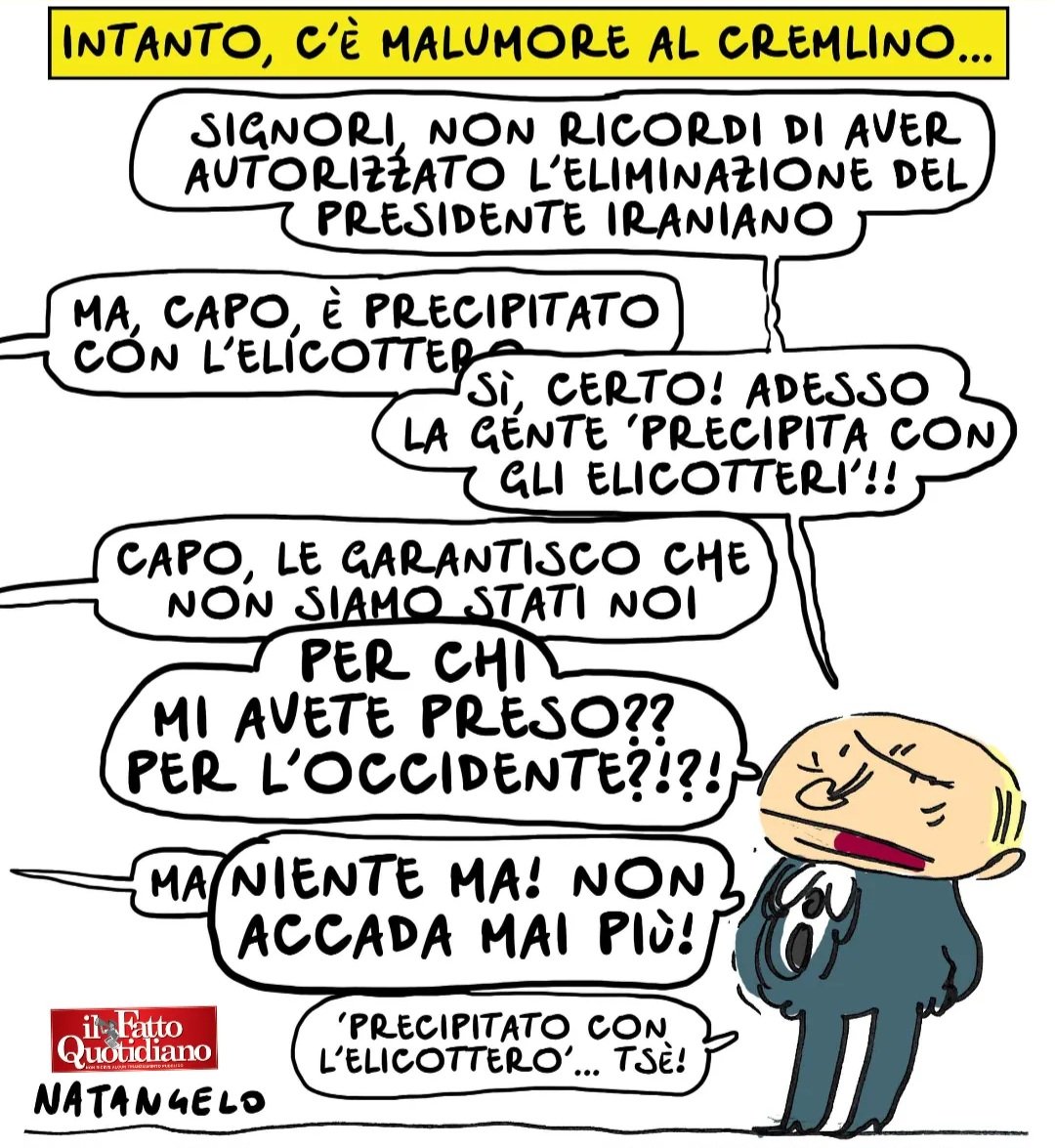 'Che c'ho scritto macron in fronte?' - la mia vignetta per Il Fatto Quotidiano oggi in edicola! 

#raisi #iran #putin #russia #vignetta #fumetto #memeitaliani #umorismo #satira #humor #natangelo