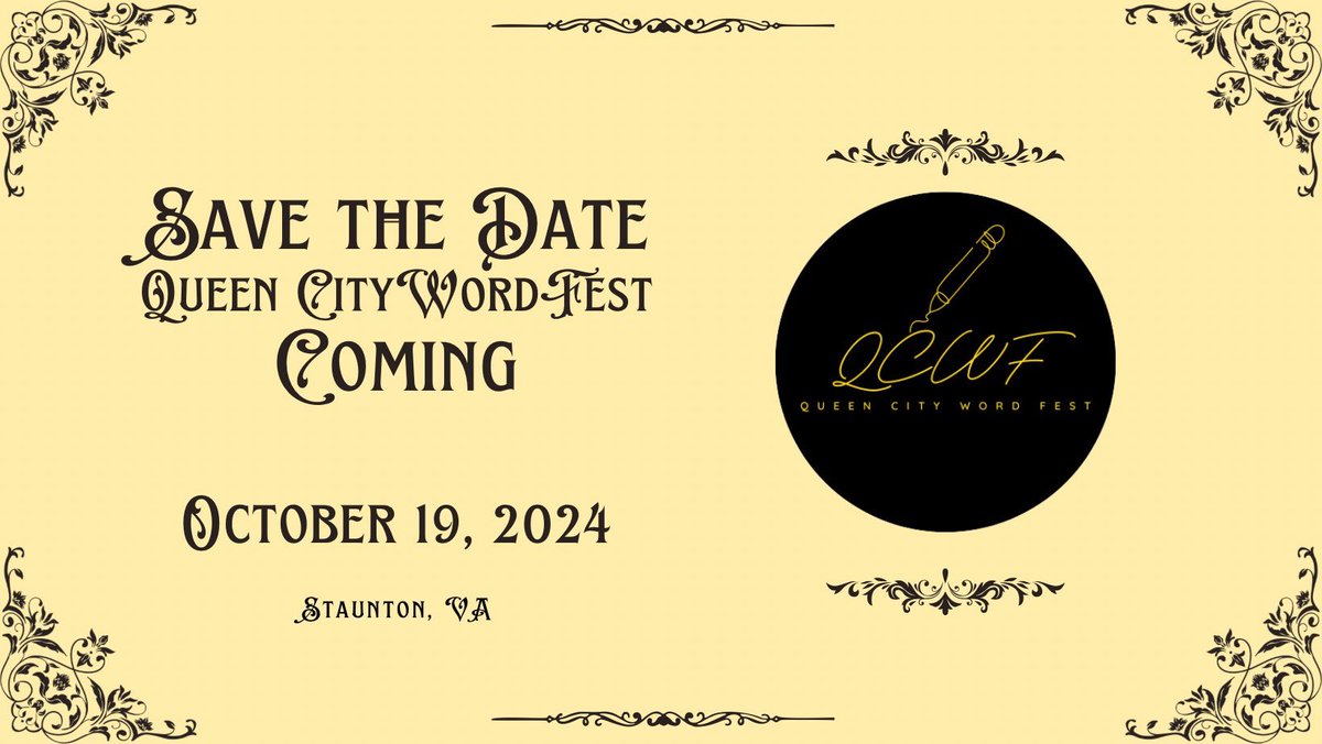 🚨AUTHORS AND LITERARY ENTHUSIASTS🚨 Our good friend Sandi from @thebookdragons1 asked us to let our followers know about Staunton, VA’s first city-wide literary event, the Queen City Word Fest. If you are a book lover interested in attending or an author who would like to
