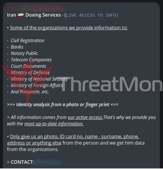 🇮🇷 Alleged Targeting of Multiple Sectors in #Iran A threat actor on Telegram announced that it was targeting Iran. They allegedly stated that they have sensitive data from multiple sectors. Some of the organizations they have information about; - Banks, - Telecom Companies, -