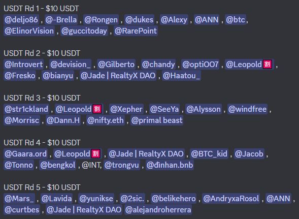 RealtyX_DAO's tweet photo. 🏆 Day 3 winners revealed! 
Don't forget to claim your rewards! Head over to our Discord and submit a ticket 🎫
🔗 https://t.co/iy3sq6mh6H https://t.co/uU7jgP5FjH
