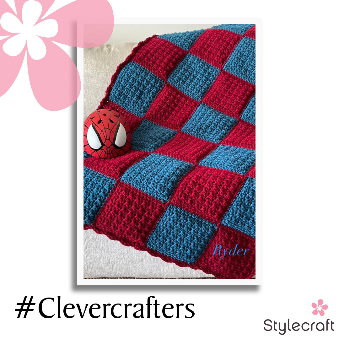 Giselle Elizabeth used Special XL in Petrol and Claret to crochet this blanket for a little boy who loves Spider-Man. #clevercrafters