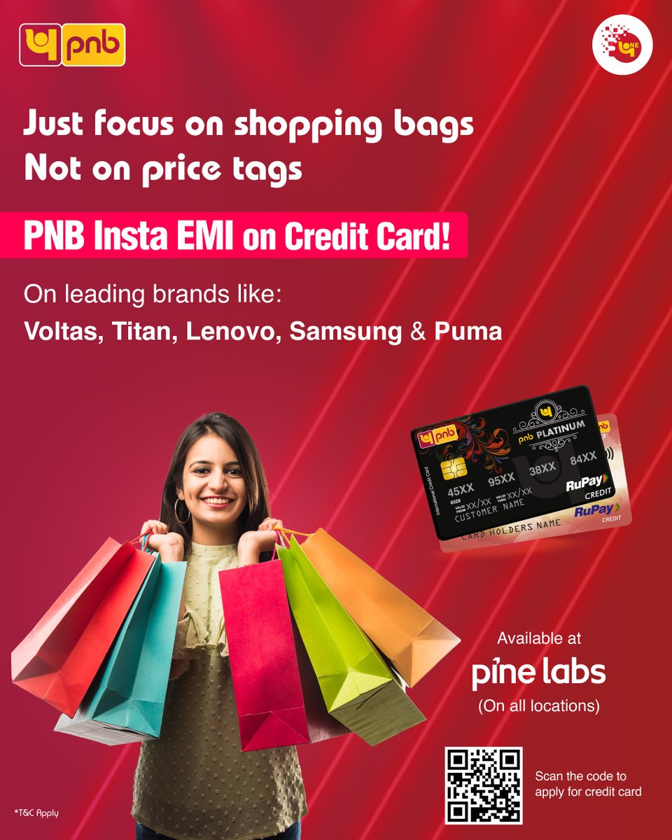 Start swiping smarter with Insta EMI on PNB Credit Card Visit apply.pnbcard.in to apply for PNB Credit Card #CreditCard #EMI #PNB #Digital #Banking #Shopping