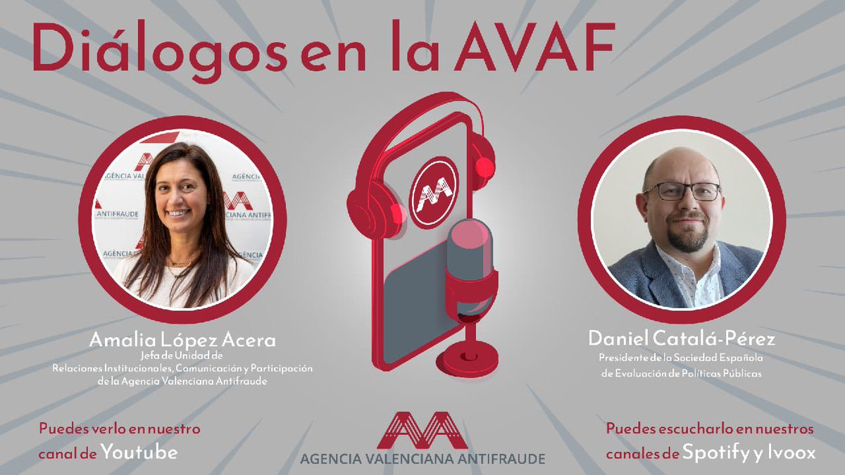 🎙️Entrevista a Daniel Catalá, pte. Sociedad Española de Evaluación de Políticas Públicas que forma parte del Consell de Participació de <a href="/AntifrauCV/">Agencia Valenciana Antifraude</a> 

⬇️
YouTube bit.ly/4bCOT8y
Twitch bit.ly/4bo8g5p
Spotify bit.ly/4bEu9gm
Ivoox bit.ly/3wrWl7B