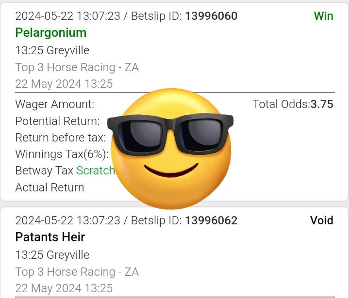 1 boom 1 void , I'll take it 🐎🇿🇦💥 pelargonium my first value of the day comes in #highstakes