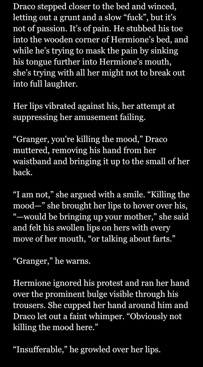 NSFW / / 

In the next update of quidditch coach Draco we get a lil nsfw with a dash of humor… we’ll see how brave I get in actually writing the smut.

#dhrwipwednesday