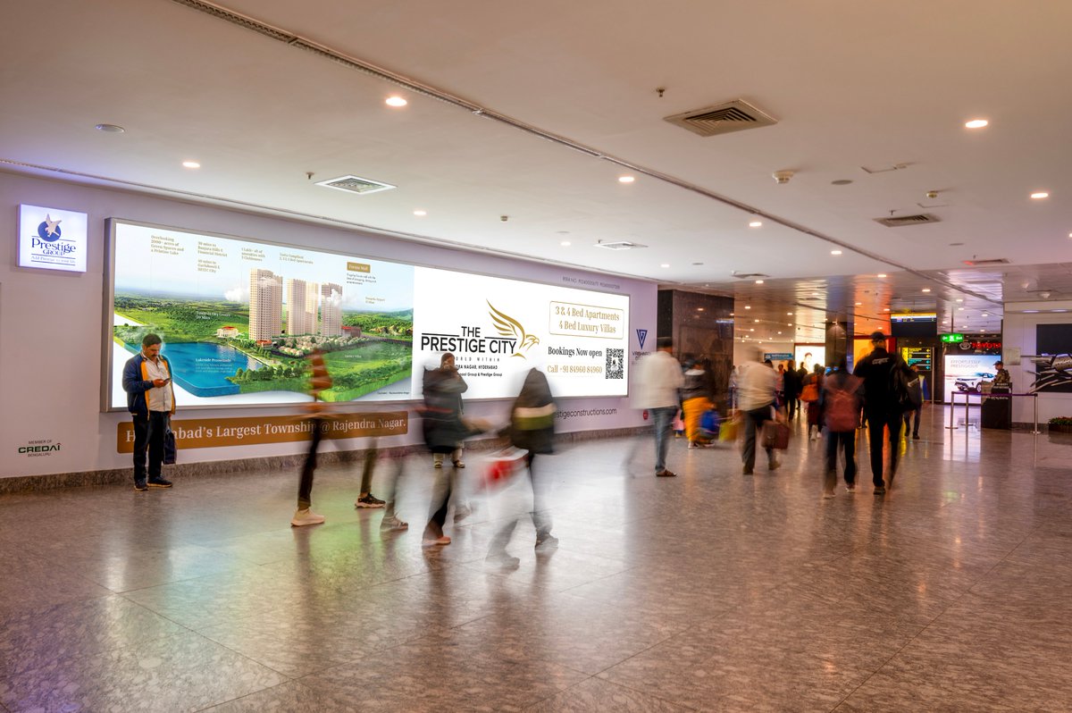 Setting new standards in real estate: Prestige Group captivates travellers at BLR Airport with its stunning display on JCDecaux Media

#JCDecauxIndia #OutdoorAdvertising #KIAB #JCDecauxCreativity #JCDecauxBranding #ooh #advertisingagency #outdooradvertising #creativeads