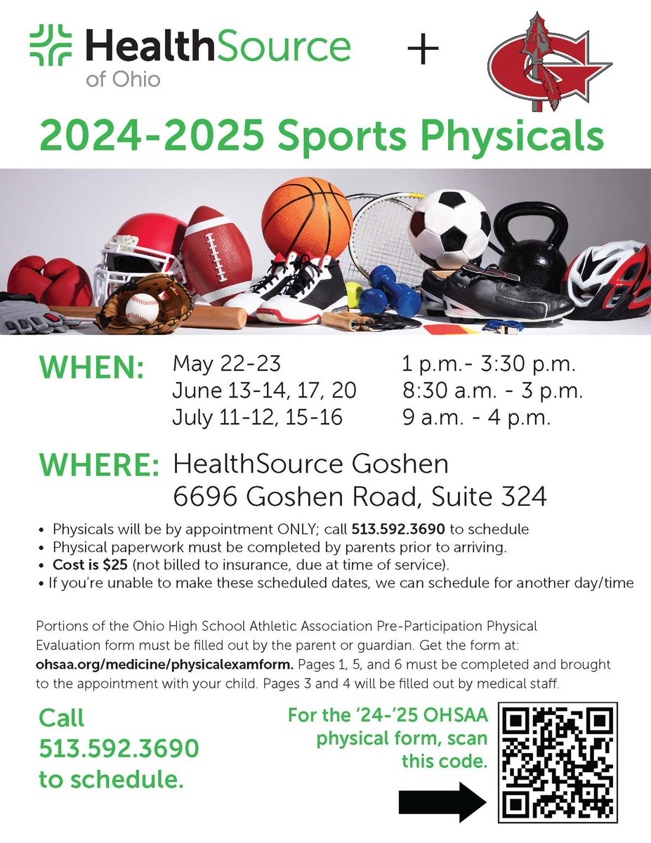 GoGHSVolleyball's tweet photo. Get your physical completed before August 1st for tryouts! https://t.co/DVm7Q6vVug