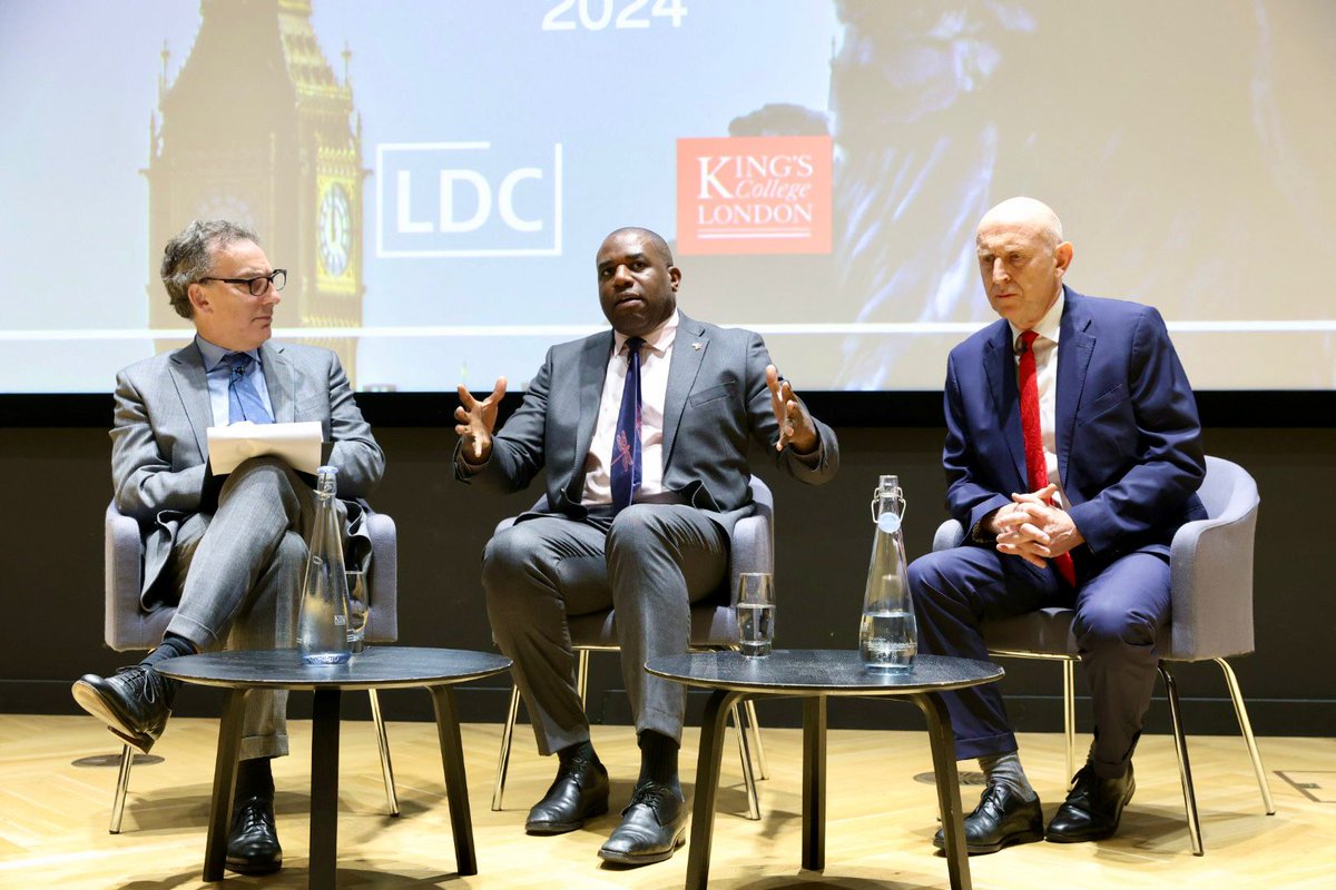 In conversation with @MarkUrban01, Shadow Defence Secretary @JohnHealey_MP and Shadow Foreign Secretary @DavidLammy delved into the main security and defence challenges in the UK and worldwide. #LDC2024
